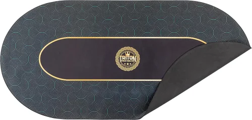 Miniatura 10 de Triton Premium Tapete Portátil para Mesa de Póquer para 10 Jugadores Azul - Tapete de Juego de Póquer Portátil de Goma con Tela Multi-Spandex