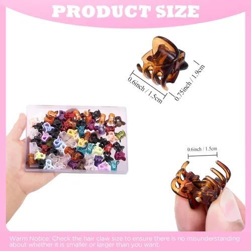 Miniatura 3 de Funtopia - Mini pinzas para el cabello para niñas y mujeres, 72 pinzas pequeñas para el cabello, pinzas antideslizantes de plástico