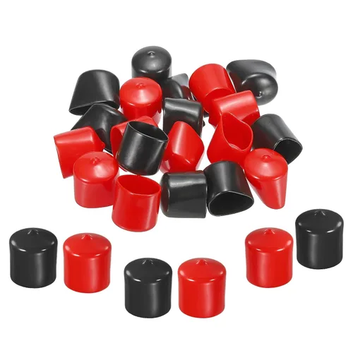 Miniatura 56 de MECCANIXITY 50 unids tapas de goma Surtido de 0.079 in PVC vinilo tornillo rosca protector para tornillo tornillo negro rojo