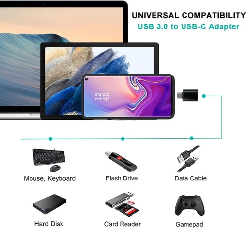 Miniatura 3 de Paquete de 4 adaptadores USB C, adaptador USB C a USB 3.0 OTG, adaptador micro USB a USB C compatible con MacBook Pro, iPhone 17/16/15, iPad