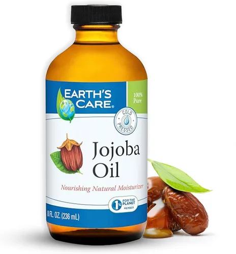 Earth's Care Aceite de jojoba 100% puro para cabello, piel y uñas, prensado en frío, hidratante natural nutritivo, 8 onzas líquidas