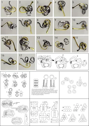 Miniatura 6 de RLYLF 8 Piezas de Puzles de Lógica IQ para Entrenamiento Cerebral para Adultos y Niños, Juegos en Familia, Favor de Fiesta, Tiempo de Café, Desafíos
