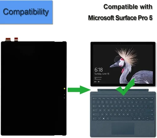 Miniatura 5 de Pantalla LCD compatible con Microsoft Surface Pro 5 Pro 6 reemplazo de pantalla táctil digitalizador LCD piezas de montaje completo