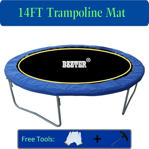 Miniatura 8 de Tapete de repuesto para cama elástica, diámetro del tapete: 11.97-12.56 pies, se adapta a marcos de trampolín de 14 pies, con 72 80 84 88 96 anillos