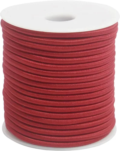 Miniatura 20 de Cuerdas elásticas de colores de 0.118 in 1/8 pulgadas 210 pies, cuerda elástica redonda pesada para cuentas de poni, pulseras de cuentas de silcona