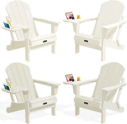 Miniatura 26 de SERWALL - Silla plegable Adirondack para patio, jardín, exterior, resistente a la intemperie, sillas para hoguera, color naranja