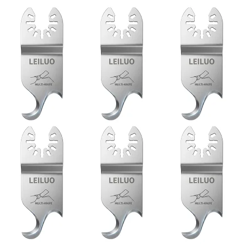 Miniatura 9 de LEILUO – Juego de 10 hojas multiherramienta de titanio para cortar madera, clavos y paneles de yeso; hojas de sierra oscilantes universales