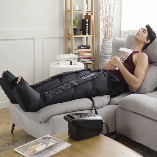 Miniatura 12 de Botas de terapia de compresión de aire para pies de LONGEST, bombas de linfedema para piernas Sistema de recuperación linfática de compresión