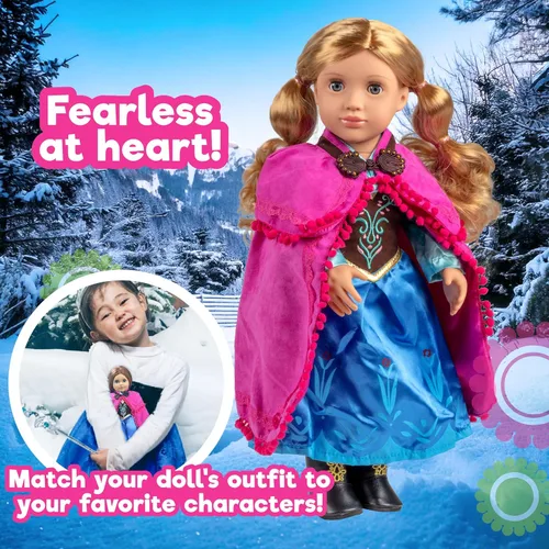 Miniatura 6 de Conjunto inspirado en la película Anna Frozen, 3 piezas, ropa y accesorios para muñecas de 18 pulgadas compatibles con muñecas American Girl, juego