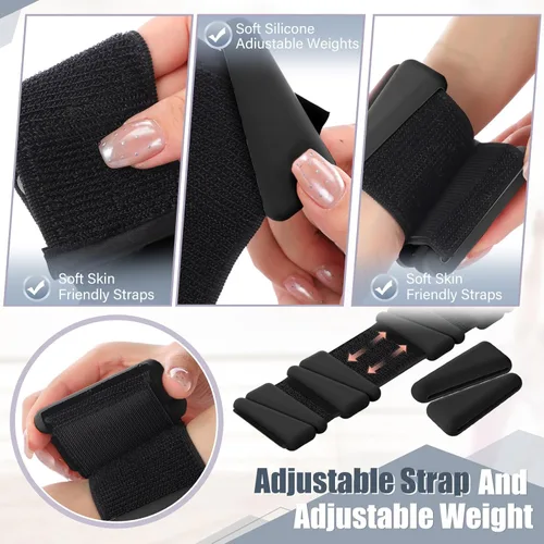 Miniatura 3 de Vinsot Pilates - Pesas de muñeca y tobillo para mujer, juego de 4 (2 libras cada una), pulseras con peso ajustables para piernas, para caminar