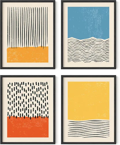 Miniatura 95 de HAUS AND HUES Arte abstracto para pared en blanco y negro, juego de 4 pósteres minimalistas en blanco y negro para paredes, pósteres estéticos Juego