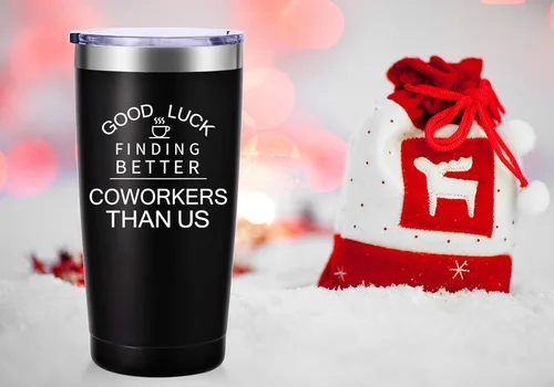Miniatura 4 de AMZUShome Taza de viaje con texto en inglés "Good Luck Finding Better Coworkers Than Us", "Going Away", despedida, despedida, nuevo trabajo, regalos