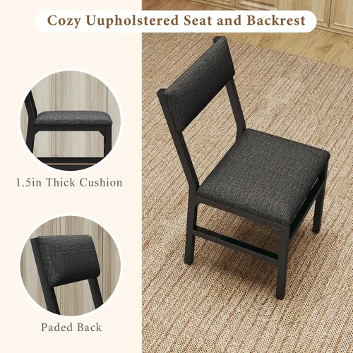 Miniatura 6 de Juego de mesa de comedor de 7 piezas para 4-6, sillas extensibles para mesa de cocina, juego de 6 con 6 sillas, mesa de comedor rectangular
