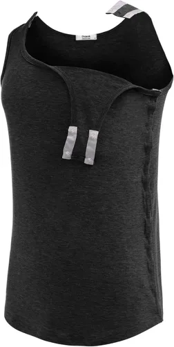 Miniatura 4 de Deyeek Camisetas sin mangas unisex con acceso completo a presión para hombres y mujeres, camisetas de recuperación de hombro para después