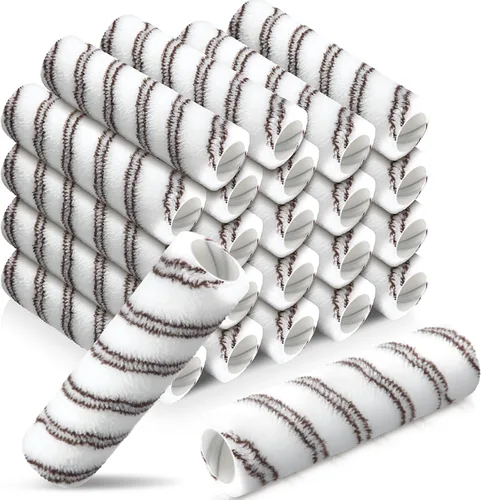 Miniatura 7 de Paquete de 24 cubiertas de rodillos de pintura de microfibra de 9 x 1/2 pulgadas, fundas grandes de poliéster para pintar paredes, techos, Amarillo