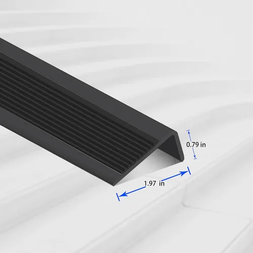 Miniatura 4 de Paquete de 10 tiras adhesivas antideslizantes de goma para escaleras de 47 pulgadas, hechas de goma resistente al desgaste, silencioso, fácil