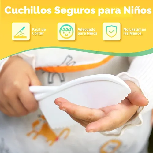 Miniatura 4 de Yeeammk Montessori - Juego de cuchillos para niños pequeños, 3 cuchillos seguros para niños para cocina real, juegos de cocina, herramientas