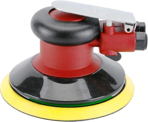 Miniatura 7 de Lijadora de palma orbital aleatoria de aire profesional, lijadora neumática de doble acción resistente con 1 placa de respaldo (5 pulgadas)