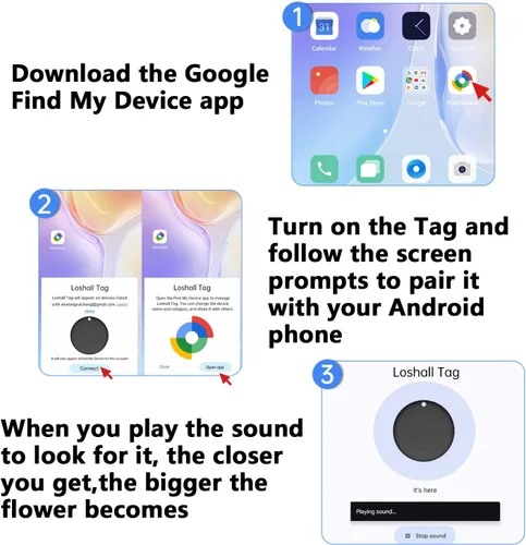 Miniatura 6 de Rastreador Bluetooth Android - Paquete de 2 localizadores de artículos que funcionan con Google Find My App (solo para Android), etiqueta