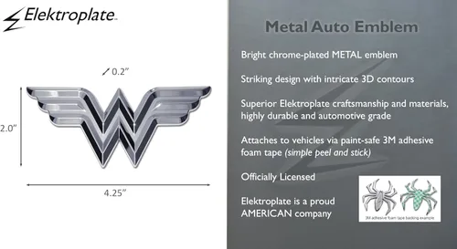 Miniatura 3 de Emblema cromado para auto de Mujer Maravilla (3D)
