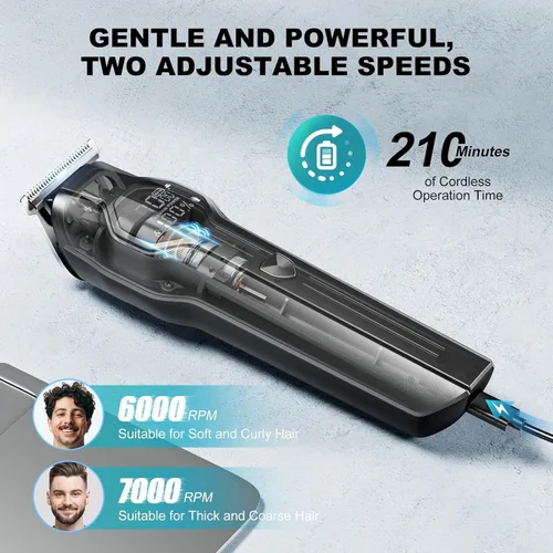 Miniatura 5 de kensen Manscape - Recortadora de pelo corporal de doble velocidad para hombres, recortadora de barba 4 en 1 para hombres, 210 minutos de tiempo