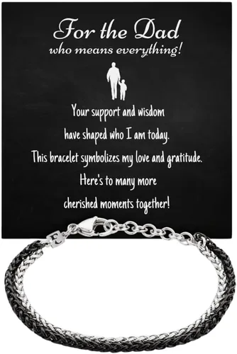 Miniatura 17 de Galis Pulsera Dvir para hombre, acero inoxidable para hombres, pulseras de cadena de cuerda que no se deslustra, regalo de cumpleaños elegante