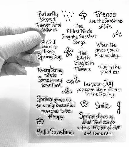 Miniatura 7 de Sellos transparentes de palabras de bendición, diseño de banderines de palabras de felicitación, sellos transparentes de goma de silicona