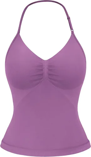 Miniatura 7 de YEOREO SoftHue Impact Longline Top de Tirantes para Mujer Camiseta sin Mangas Halter para Ejercicio sin Espalda Gimnasio Longline con Correa