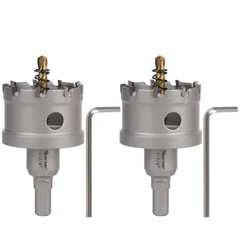 Miniatura 37 de Sierra perforadora de carburo de 1-1/2 pulgadas (1.496 in) para metal duro, cortador de agujeros con punta de carburo de tungsteno con broca piloto