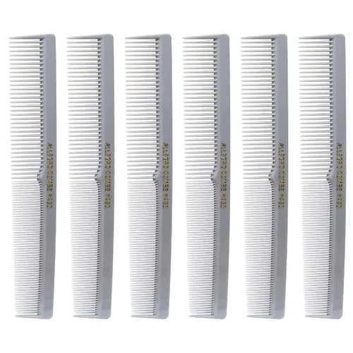 Allegro Combs #420 Juego de peine de peluquero y estilista - 6 peines profesionales para cortar el cabello fabricados en Estados Unidos (gris)
