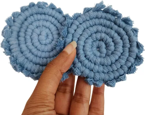 Miniatura 13 de Posavasos de algodón para portavasos de automóvil, 2 posavasos de automóvil, soporte para bebidas, bonitos accesorios para portavasos para mujeres