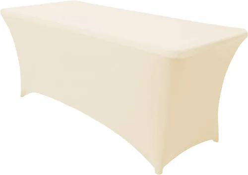 Miniatura 67 de Obstal Funda de mesa de elastano elástica de 4 pies para mesas plegables estándar, paquete de 2 manteles rectangulares universales ajustables
