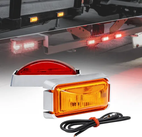 Miniatura 26 de TRUE MODS 2 piezas 2.5" Luz LED roja para remolque con bisel negro [DOT FMVSS 108] [SAE P2PC] [montaje superficial] [impermeable IP67] luces de Rojo