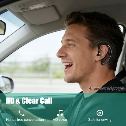 Miniatura 5 de Auriculares Bluetooth, auricular inalámbrico Bluetooth con funda de carga de 500 mAh para auriculares ultraligeros manos libres V5.3 con micrófono