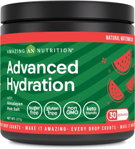 Miniatura 4 de Amazing Nutrition Hidratación avanzada, polvo de electrolitos, 30 porciones, empaquetado con minerales esenciales, sin azúcar, apto para dieta