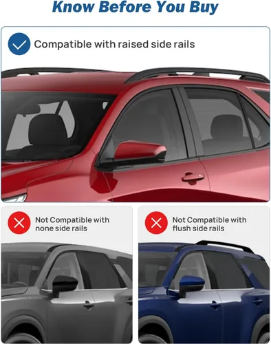 Miniatura 8 de JOYTUTUS Portaequipajes antirrobo para el techo del coche compatible con Chevy Equinox y GMC Terrain 2018-2024 con rieles laterales, barra