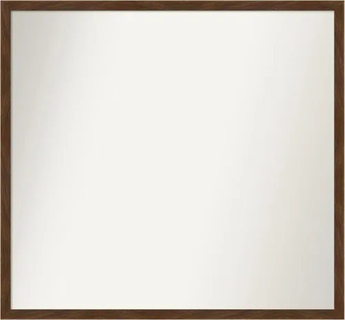 Miniatura 168 de Amanti Art Espejo de pared personalizado no biselado (23 x 25 pulgadas), marco estrecho marrón Carlisle, varios tamaños personalizados, espejo