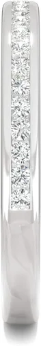Miniatura 5 de Charles & Colvard - Anillo de boda redondo de oro blanco de 14 quilates de 0.047 in, 0.19 quilates de DEW por Charles & Colvard