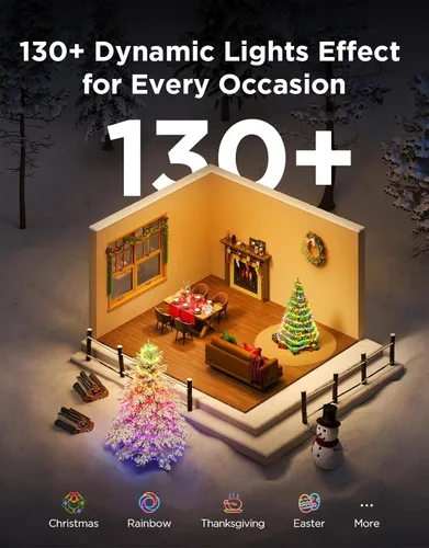 Miniatura 4 de Luces Navideñas Govee Christmas Lights 2, Luces de Cadena Navideñas RGBWIC de 99 Pies con 300 LEDs con Función de Mapeo de Formas, Decoración LED