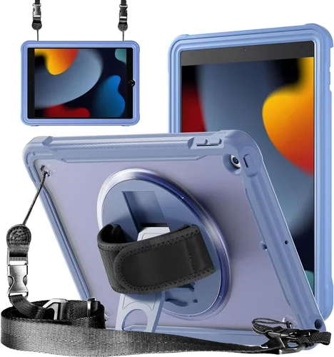 Miniatura 11 de ZenRich Funda a prueba de golpes para iPad de 9ª/8ª/7ª generación de 10.2 pulgadas 2021/2020/2019, Funda resistente de servicio pesado con soporte