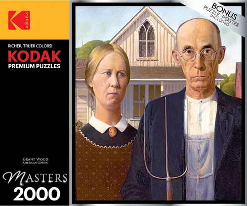 Miniatura 4 de RoseArt - Kodak Premium Masters - American Gothic by Grant Wood - Rompecabezas de 2000 piezas para adultos