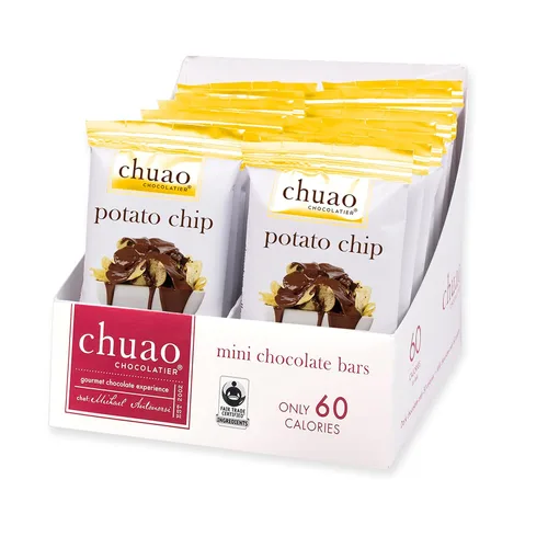 Miniatura 12 de Chuao Chocolatier Barras de Chocolate Negro Picante Maya Chocolate Artesanal Gourmet de Canela y Cayena Sin Conservantes Paquete de 24