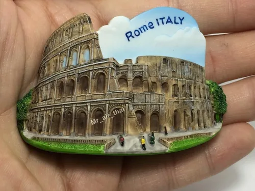 Miniatura 4 de WitnyStore Pequeño Coliseo Romano Anfiteatro Antiguo en Roma Italia Sur Europa Atracciones Turísticas Resina Refrigerador Imán Viajero Recuerdo