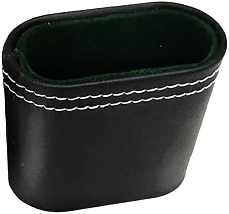 Taza de cuero para dados de cuero negro, taza agitadora de dados portátil sin dados silenciosa agitando taza de dados para bar, KTV, póquer,