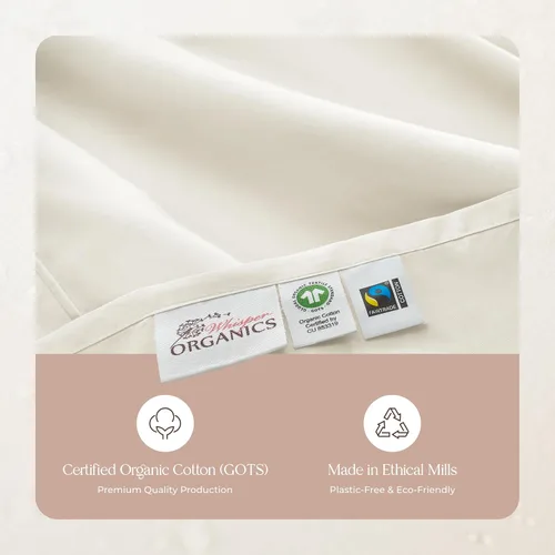 Miniatura 7 de Sábanas de algodón 100% orgánico tamaño King - Sábanas de cama orgánicas certificadas GOTS con bolsillo profundo, 500 hilos y tejido satén acogedor