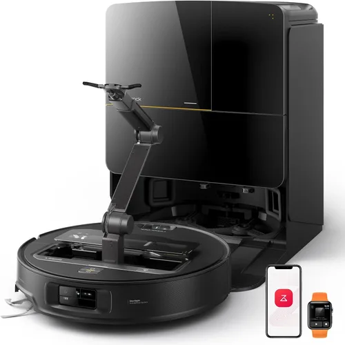 roborock Saros Z70 Robot aspiradora y trapeador, brazo OmniGrip, alimentado por IA, succión de 22,000 Pa, ultra delgado de 3.14 pulgadas, tecnología