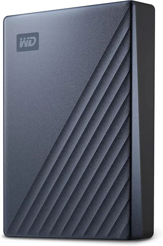WD 5TB My Passport Ultra, Azul, Disco duro externo portátil, software de respaldo con defensa contra ransomware y protección con contraseña, USB-C y