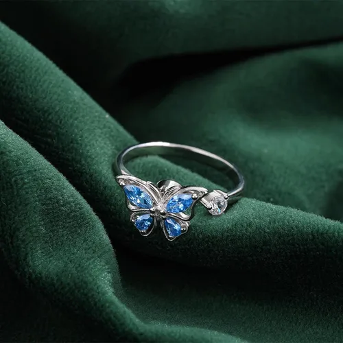Miniatura 44 de Anillo de plata 925, anillos de plata ajustables para mujer, anillos de pulgar abiertos, anillos de circonio, anillos ajustables, anillos abiertos