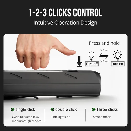 Miniatura 8 de Linterna EDC recargable -1600 lúmenes linterna de bolsillo USB C linterna con clip base magnética, luz LED y COB, 8 modos IP68 impermeable linterna