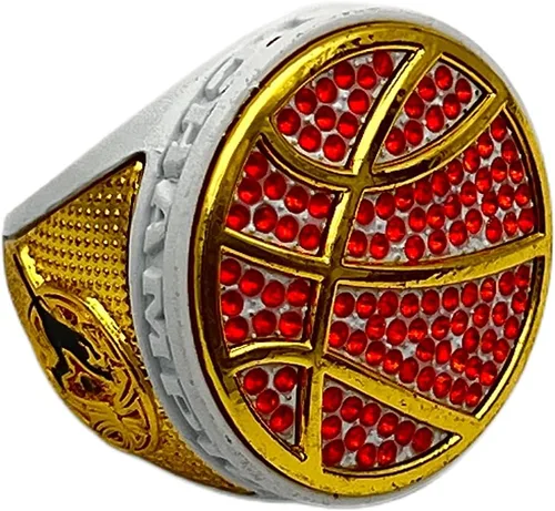 Miniatura 7 de Anillos deportivos de descuento, ANILLO DE CAMPEONATO DE BALONATO DE BASKETBALL DE LUJO — Colores surtidos, Cuerpo pintado con piedras, Anillo